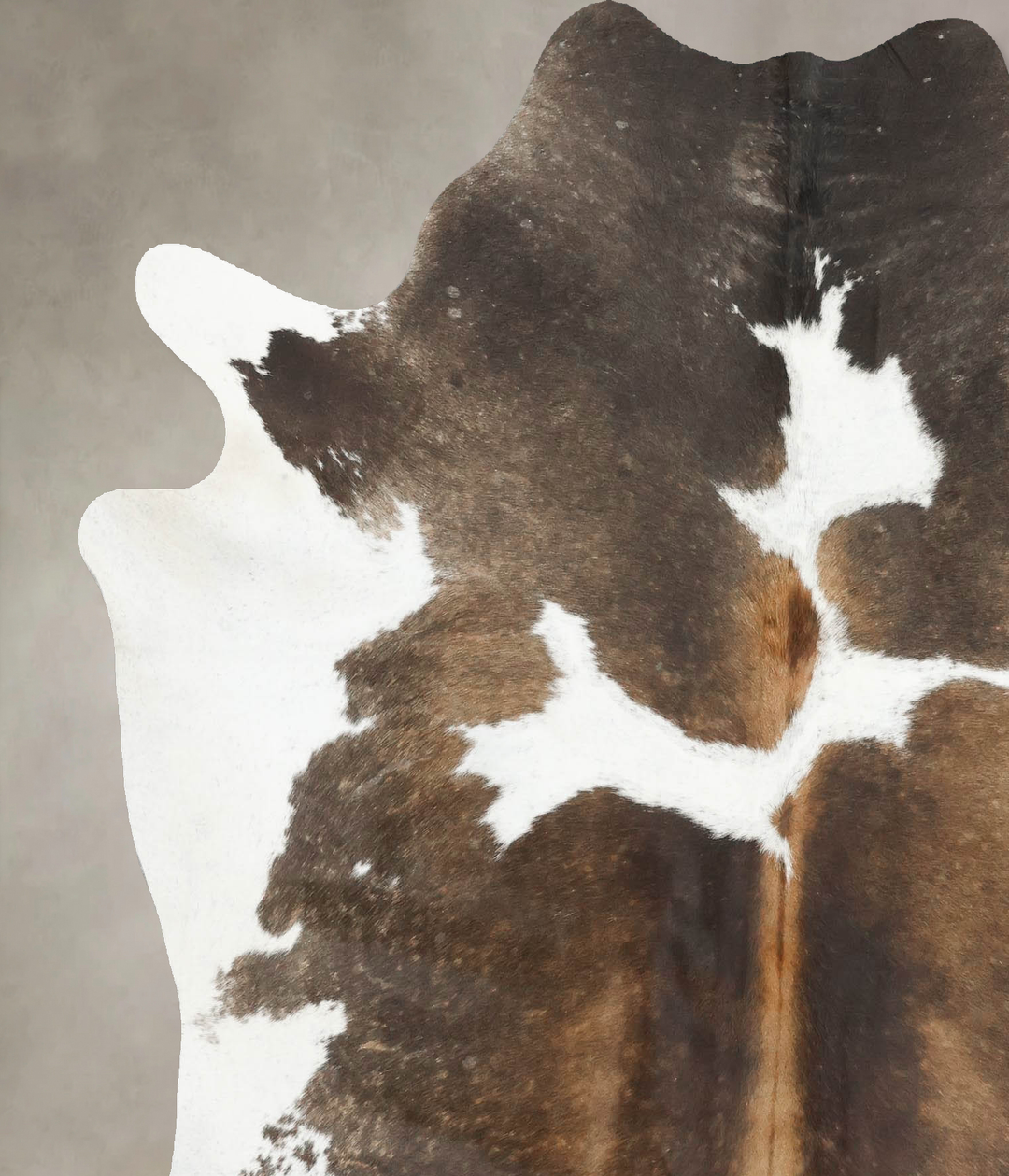 Grey with Beige Large Brazilian Cowhide Rug 6'8"H x 5'11"W #B16929 by
