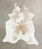 Beige and White XX-Large Brazilian Cowhide Rug 8'1