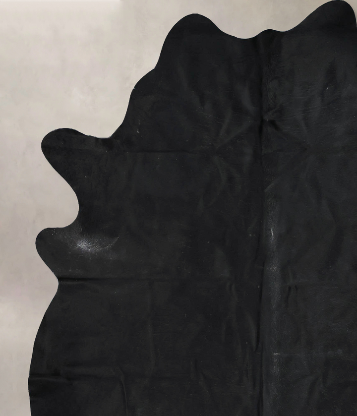 Solid Black XX-Large Brazilian Cowhide Rug 8'2"H x 6'9"W #B17037 by Hudson Hides
