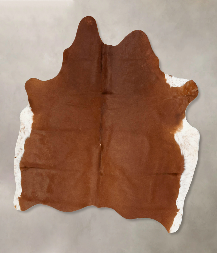 Brown and White Regular Large Brazilian Cowhide Rug 5'10"H x 5'6"W #B17147 by Hudson Hides