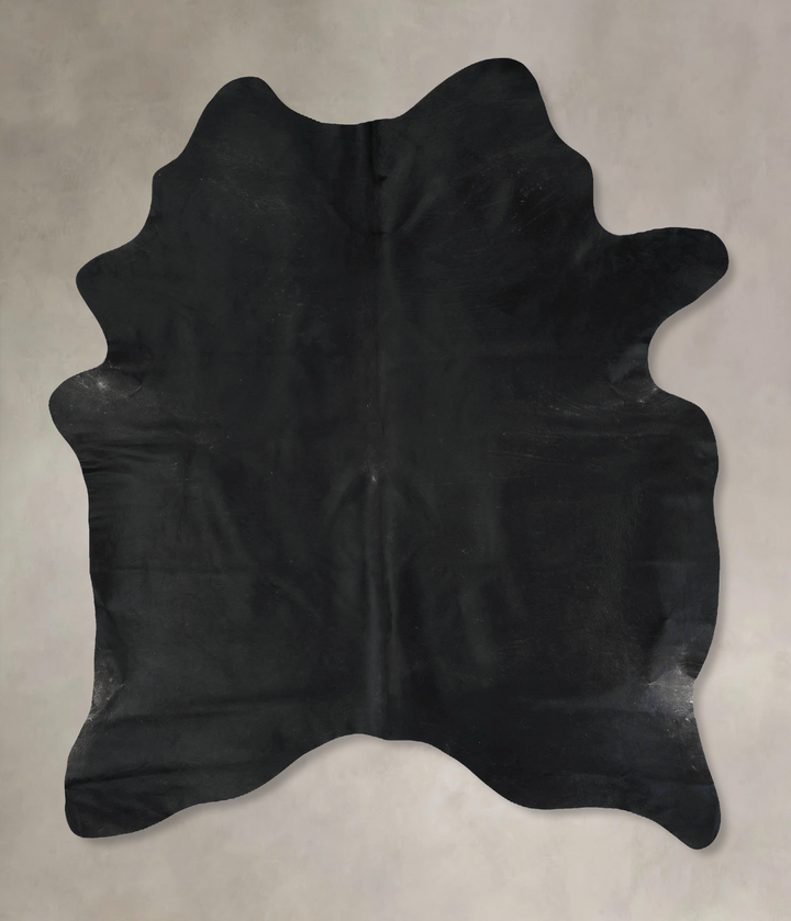 Solid Black X-Large Brazilian Cowhide Rug 7'6"H x 5'11"W #B17273 by Hudson Hides