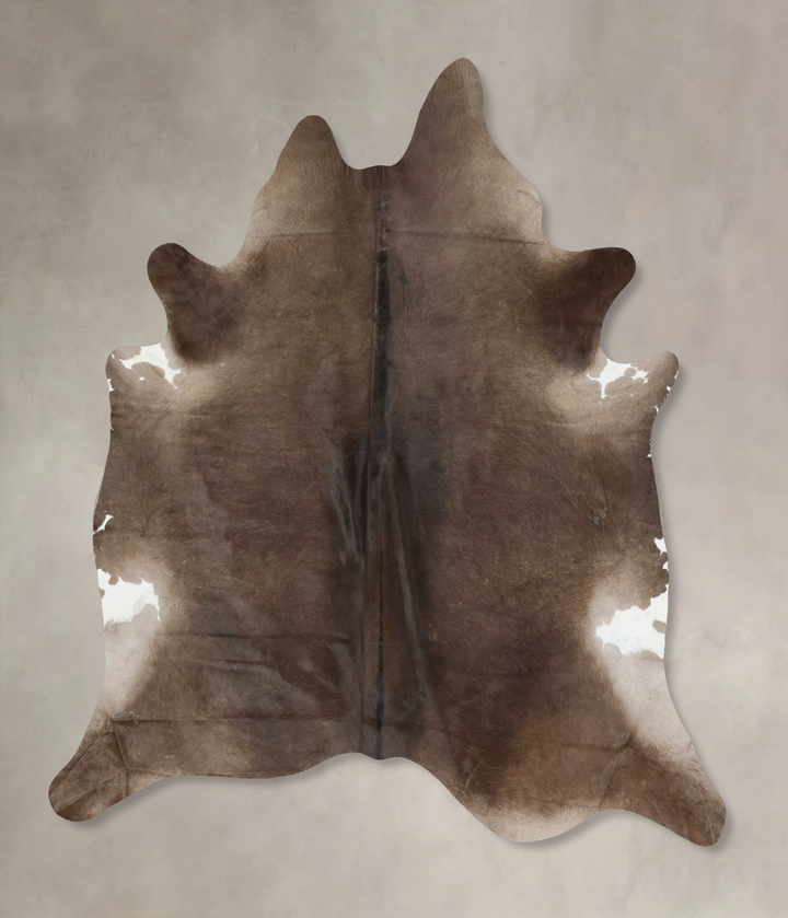 Taupe X-Large Brazilian Cowhide Rug 7'1"H x 6'11"W #B17288 by Hudson Hides