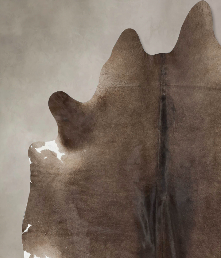 Taupe X-Large Brazilian Cowhide Rug 7'1"H x 6'11"W #B17288 by Hudson Hides