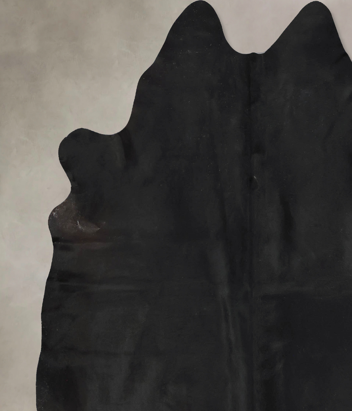 Solid Black XX-Large Brazilian Cowhide Rug 8'2"H x 7'6"W #B17311 by Hudson Hides