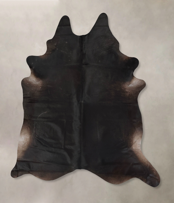 Solid Black X-Large Brazilian Cowhide Rug 7'5"H x 6'1"W #B17350 by Hudson Hides