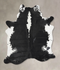 Black and White XX-Large Brazilian Cowhide Rug 7'11