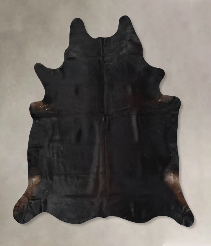 Solid Black XX-Large Brazilian Cowhide Rug 7'4"H x 6'11"W #B17525 by Hudson Hides