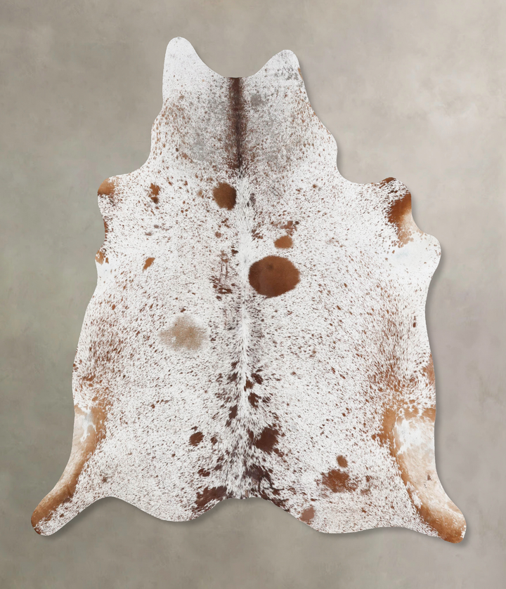 Salt and Pepper Brown X-Large Brazilian Cowhide Rug 7'2"H x 6'6"W #B17546 by Hudson Hides