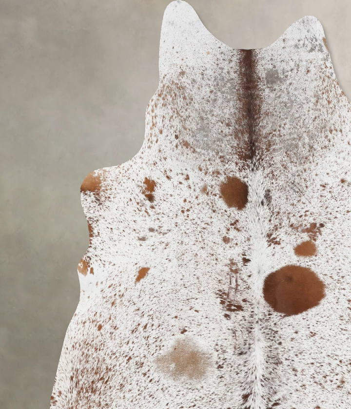 Salt and Pepper Brown X-Large Brazilian Cowhide Rug 7'2"H x 6'6"W #B17546 by Hudson Hides