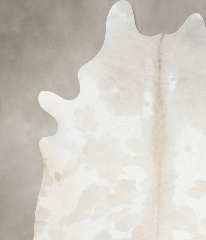 Ivory with Beige XX-Large Brazilian Cowhide Rug 9'2"H x 7'7"W #B17571 by Hudson Hides