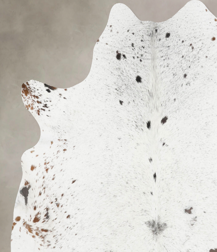 Salt and Pepper Brown X-Large Brazilian Cowhide Rug 7'1"H x 6'7"W #B17663 by Hudson Hides