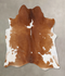 Brown and White X-Large Brazilian Cowhide Rug 7'9