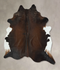 Chocolate and White XX-Large Brazilian Cowhide Rug 8'5