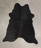 Solid Black Large Brazilian Cowhide Rug 7'0