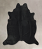 Solid Black Large Brazilian Cowhide Rug 6'5