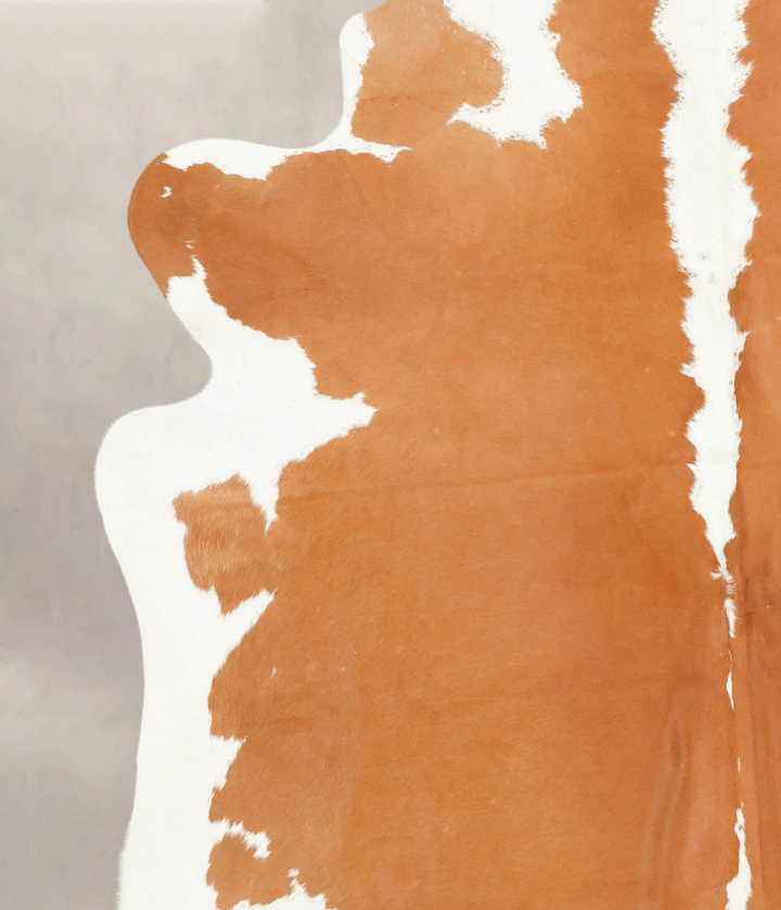Beige and White XX-Large Brazilian Cowhide Rug 7'6"H x 7'2"W #B1776 by Hudson Hides