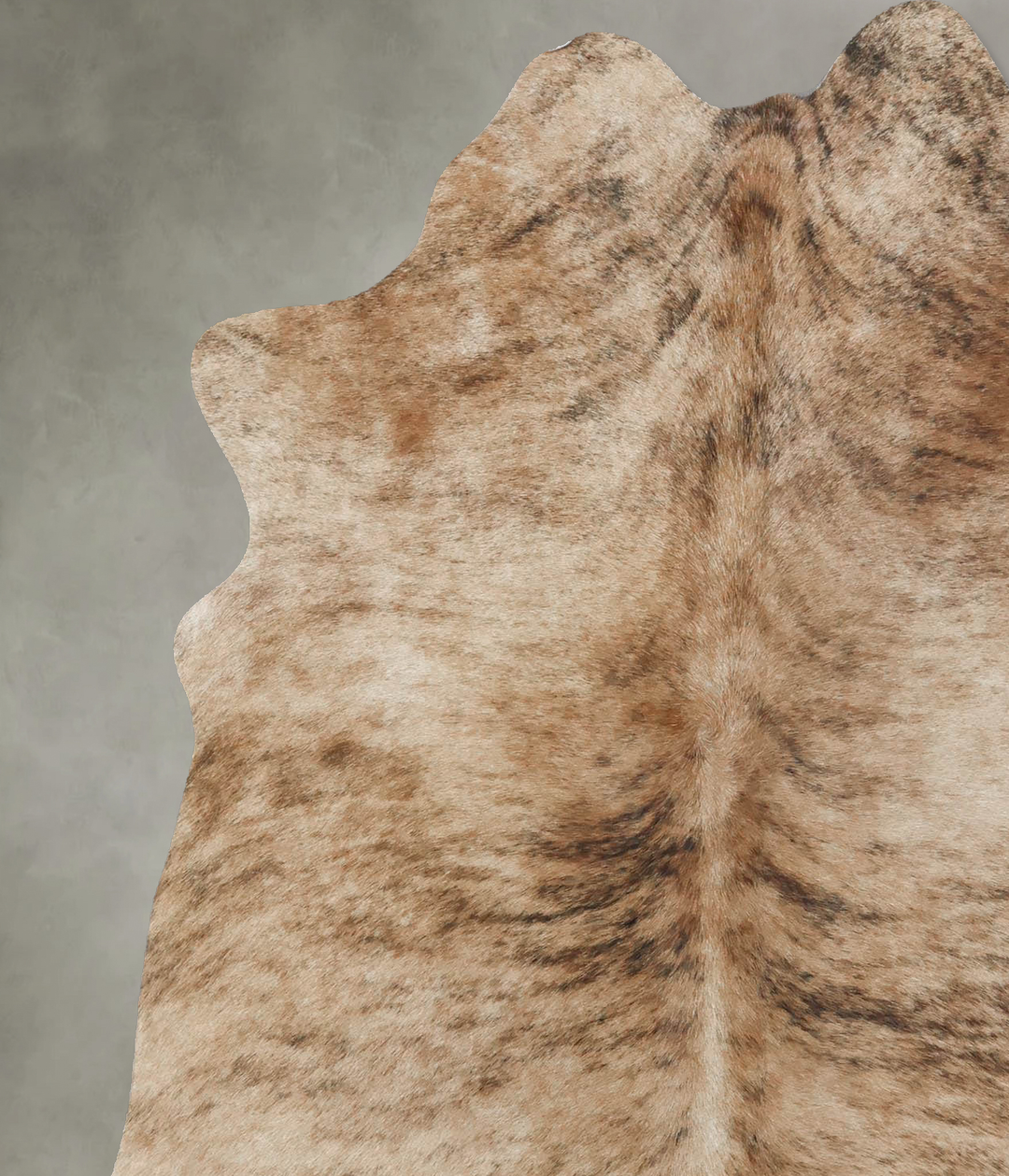 Light Brindle Large Brazilian Cowhide Rug 6'4"H x 5'0"W #B17850 by Hud