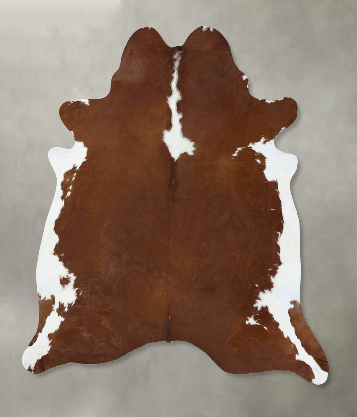 Brown and White Regular XX-Large Brazilian Cowhide Rug 7'9"H x 6'10"W #B18009 by Hudson Hides