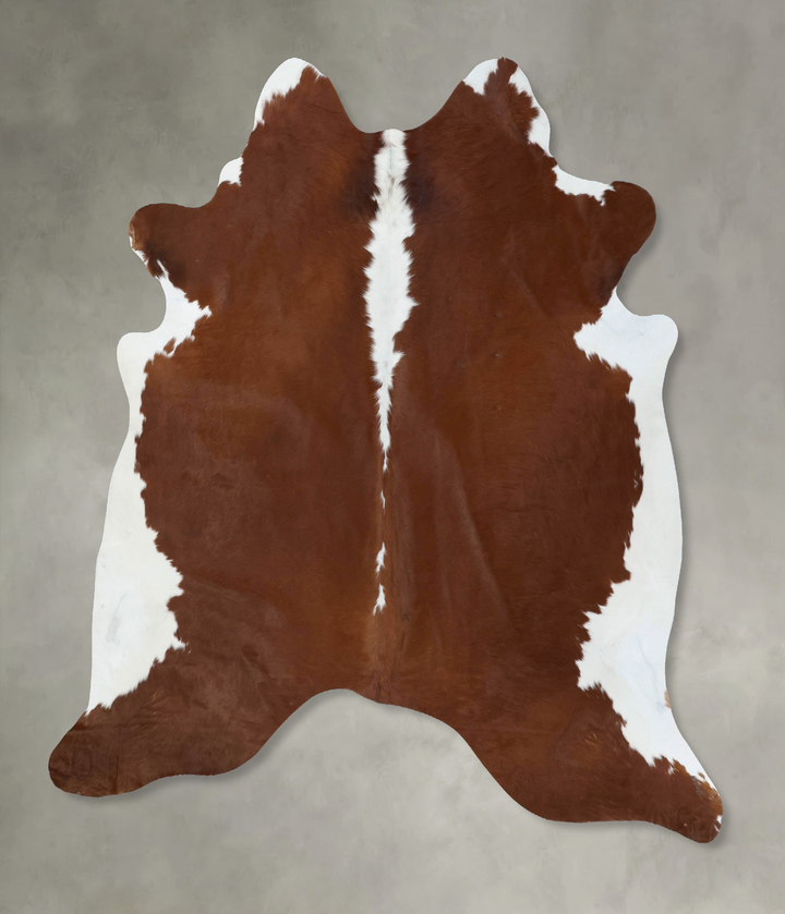 Brown and White Regular XX-Large Brazilian Cowhide Rug 7'4"H x 7'1"W #B18038 by Hudson Hides