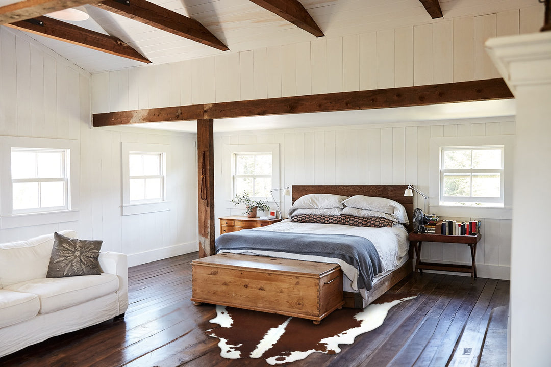 Brown and White Regular XX-Large Brazilian Cowhide Rug 8'1"H x 6'10"W