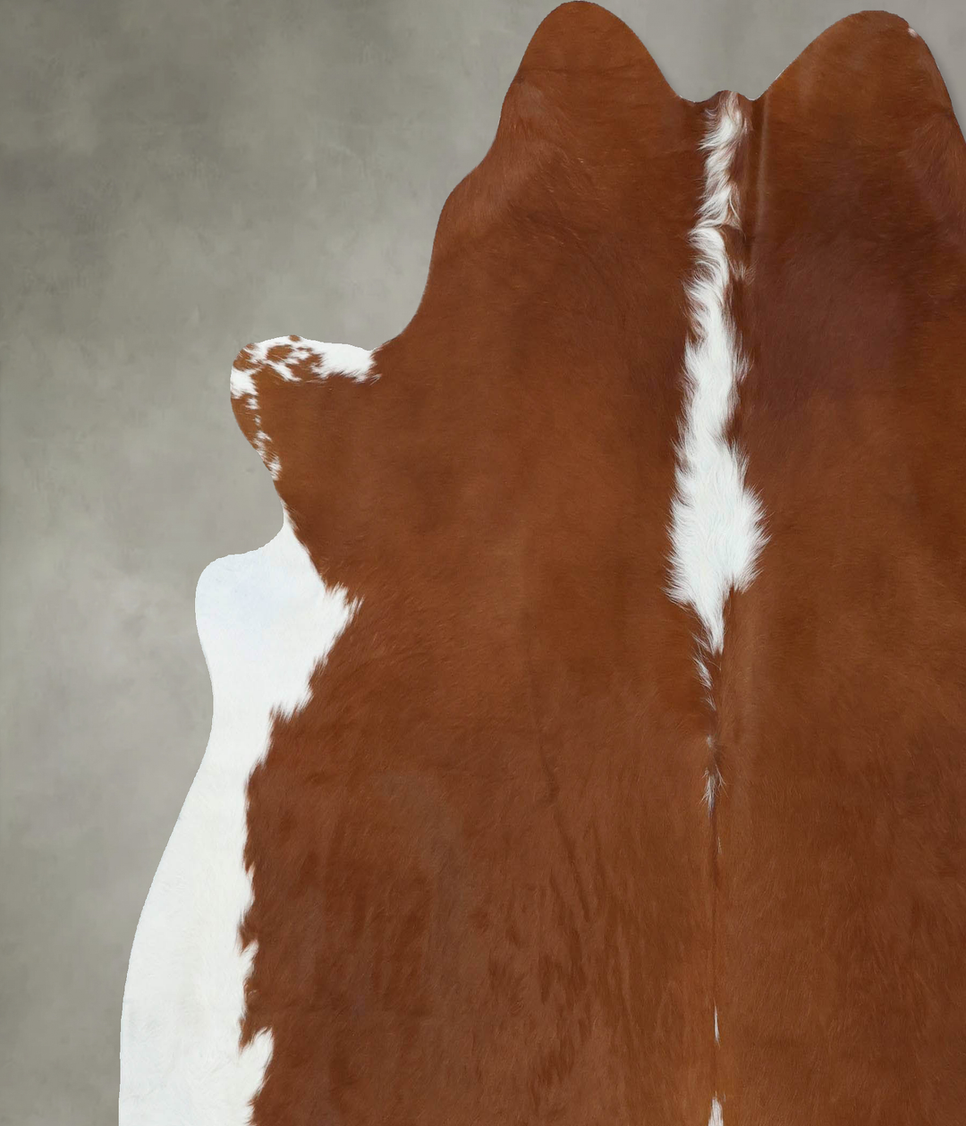 Brown and White Regular X-Large Brazilian Cowhide Rug 7'1"H x 7'1"W #B