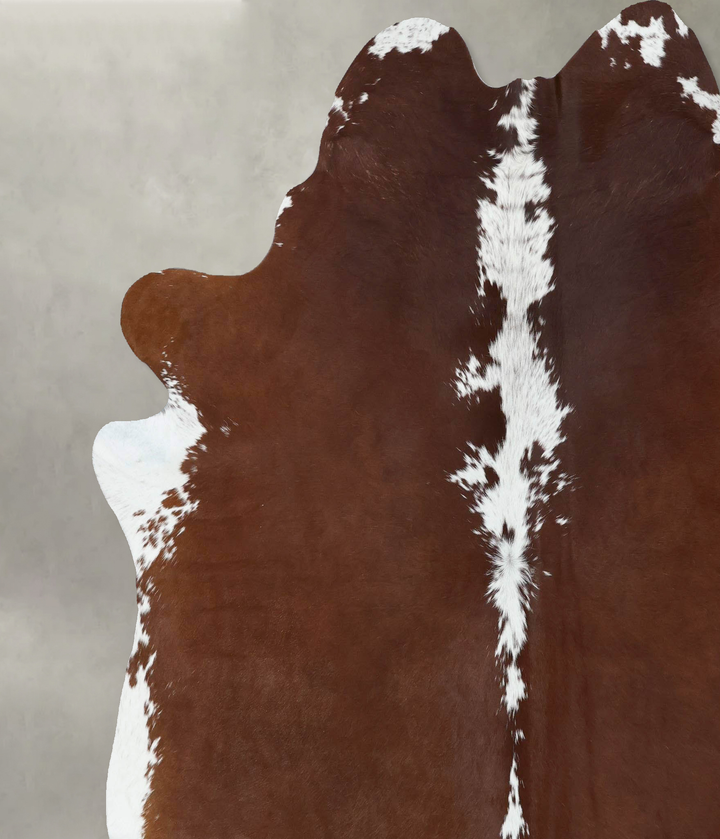 Brown and White Regular XX-Large Brazilian Cowhide Rug 7'8"H x 6'11"W #B18089 by Hudson Hides