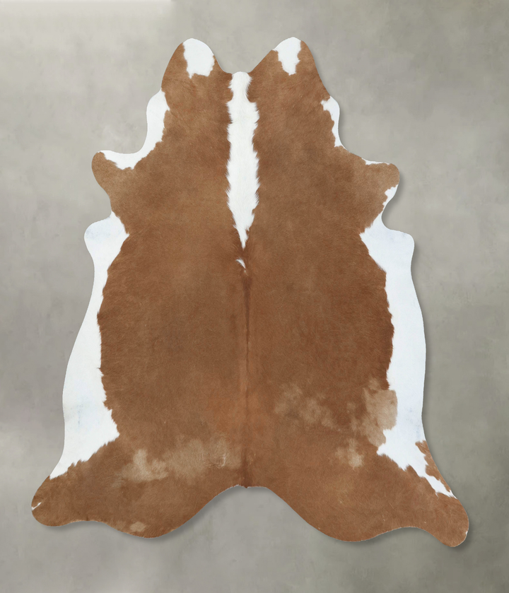Brown and White Regular XX-Large Brazilian Cowhide Rug 7'3"H x 7'1"W #B18131 by Hudson Hides