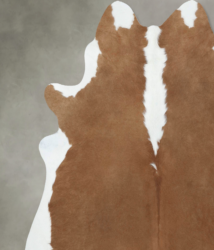Brown and White Regular XX-Large Brazilian Cowhide Rug 7'3"H x 7'1"W #B18131 by Hudson Hides