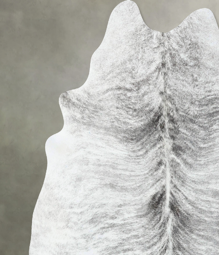 Grey Brindle Large Brazilian Cowhide Rug 6'9"H x 5'11"W #B18260 by Hudson Hides