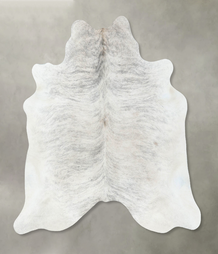 Grey Brindle Large Brazilian Cowhide Rug 6'2"H x 5'9"W #B18314 by Hudson Hides