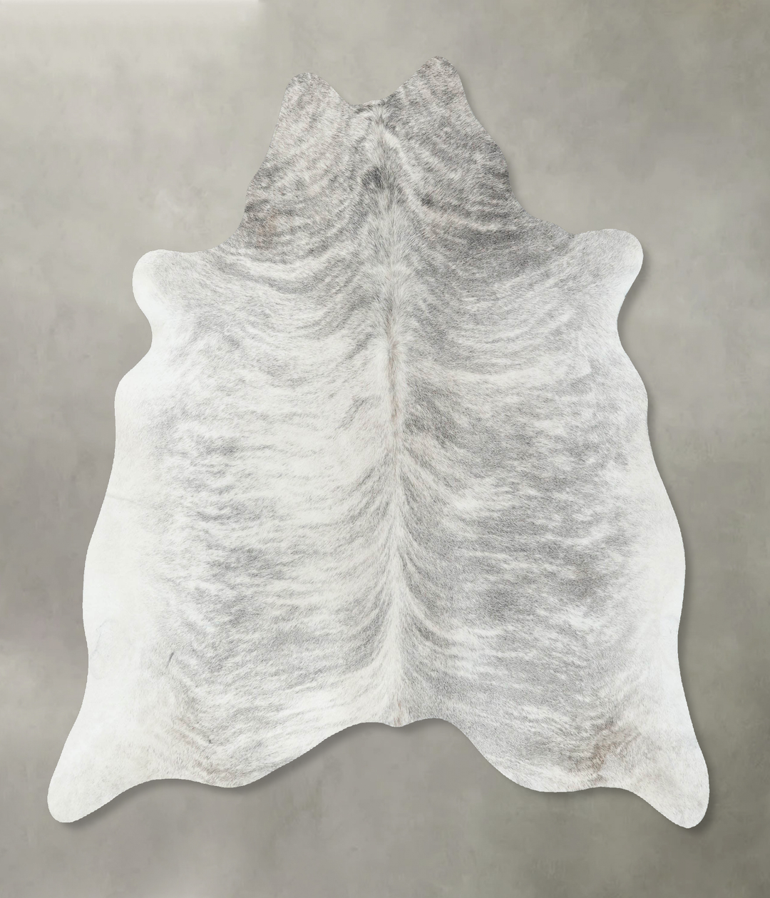 Grey Brindle Large Brazilian Cowhide Rug 5'10"H x 5'9"W #B18317 by Hud