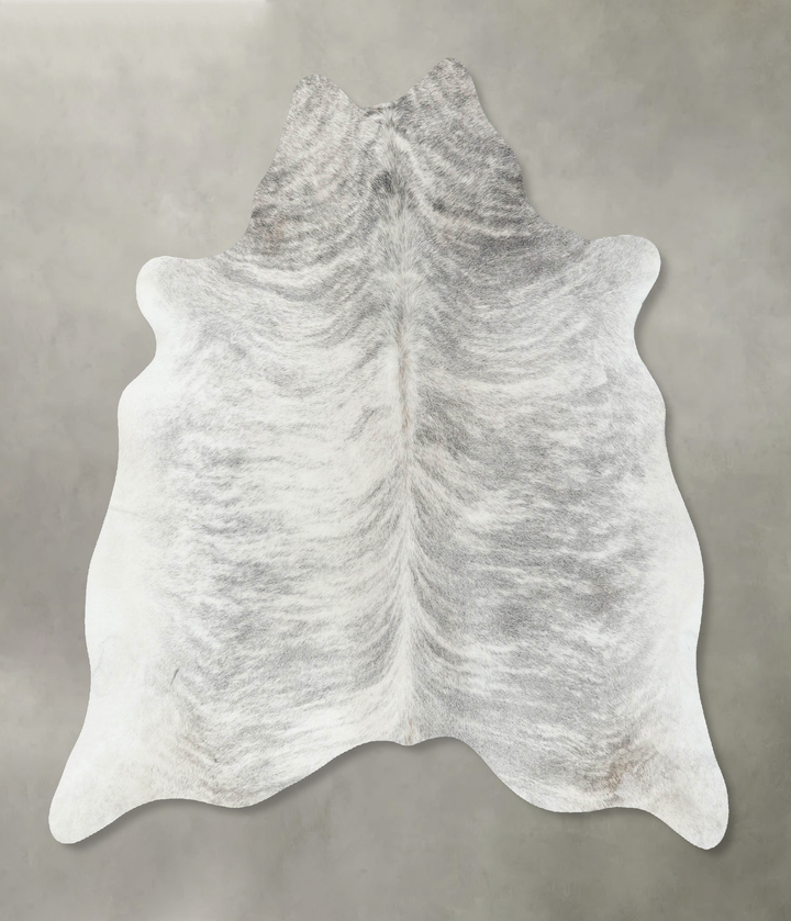 Grey Brindle Large Brazilian Cowhide Rug 5'10"H x 5'9"W #B18317 by Hudson Hides