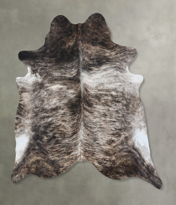 Grey Brindle XX-Large Brazilian Cowhide Rug 7'9"H x 7'3"W #B18401 by Hudson Hides