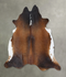 Chocolate and White XX-Large Brazilian Cowhide Rug 7'1