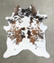 Chocolate and White Large Brazilian Cowhide Rug 6'11