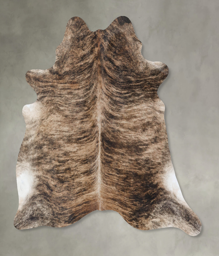 Light Brindle X-Large Brazilian Cowhide Rug 7'0"H x 6'3"W #B18466 by Hudson Hides