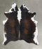 Chocolate and White Large Brazilian Cowhide Rug 6'6