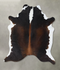 Chocolate and White X-Large Brazilian Cowhide Rug 7'1