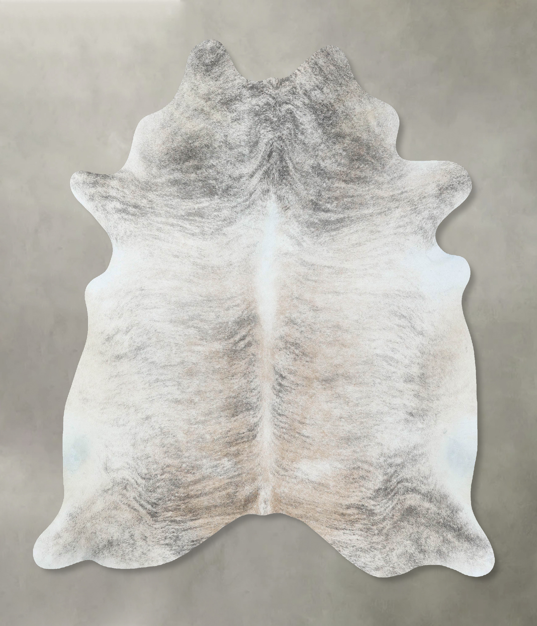 Grey Brindle Large Brazilian Cowhide Rug 6'9"H x 5'9"W #B18547 by Huds