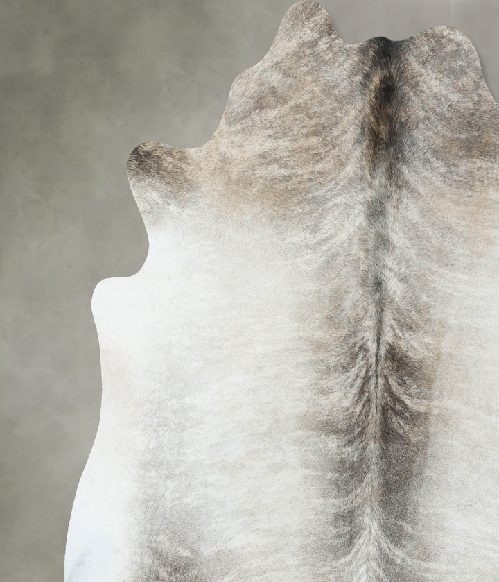 Grey Brindle X-Large Brazilian Cowhide Rug 7'0"H x 6'8"W #B18555 by Hudson Hides