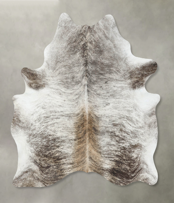 Grey Brindle Large Brazilian Cowhide Rug 6'7"H x 5'8"W #B18573 by Hudson Hides