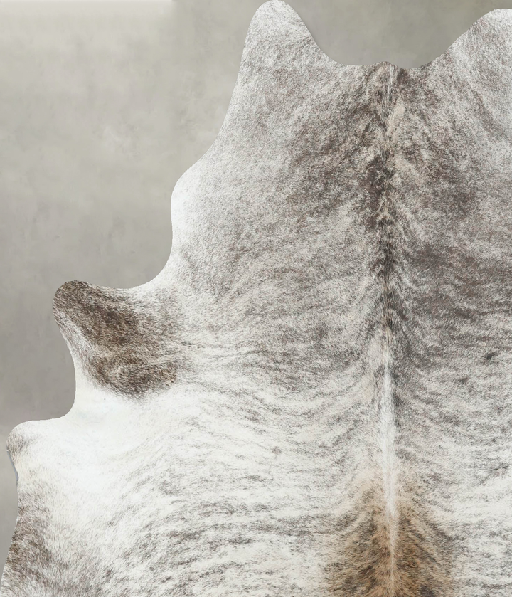 Grey Brindle Large Brazilian Cowhide Rug 6'7"H x 5'8"W #B18573 by Hudson Hides