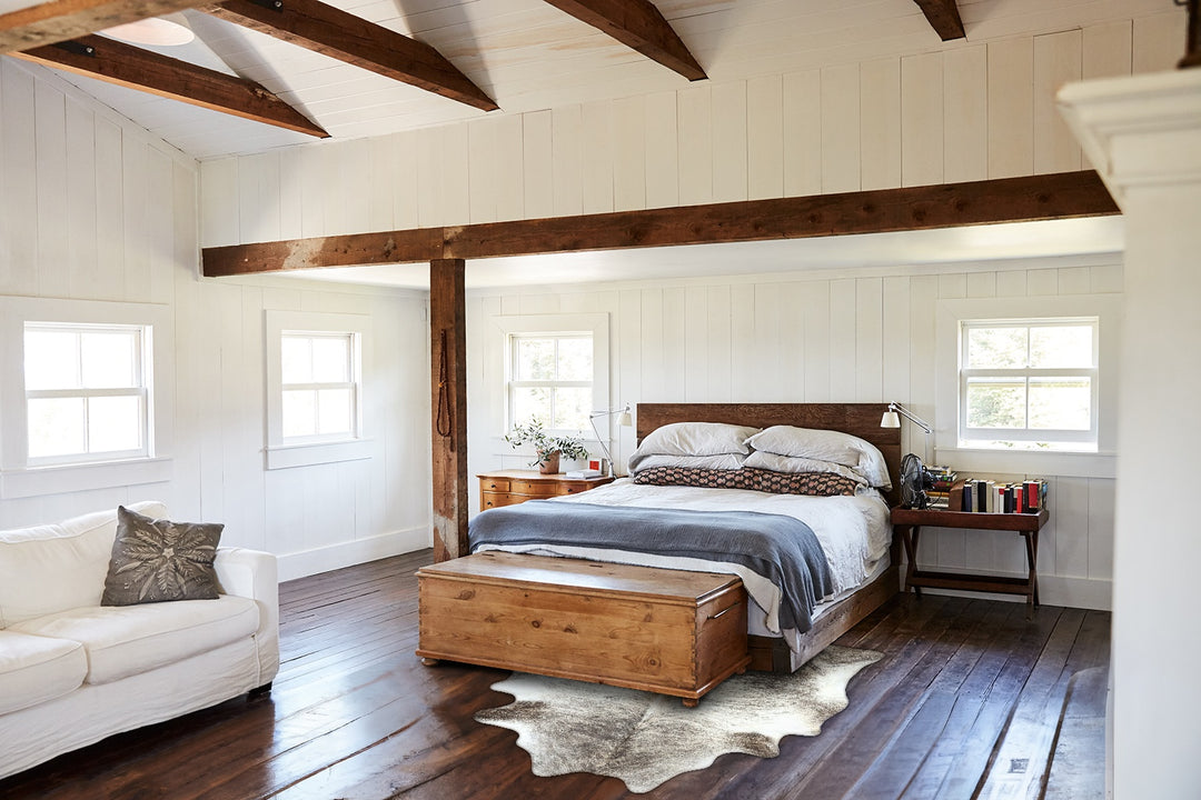 Grey Brindle Large Brazilian Cowhide Rug 6'7"H x 5'8"W #B18573 by Huds