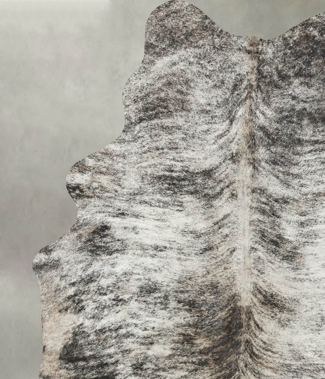 Grey Brindle Large Brazilian Cowhide Rug 6'7"H x 5'5"W #B18579 by Huds