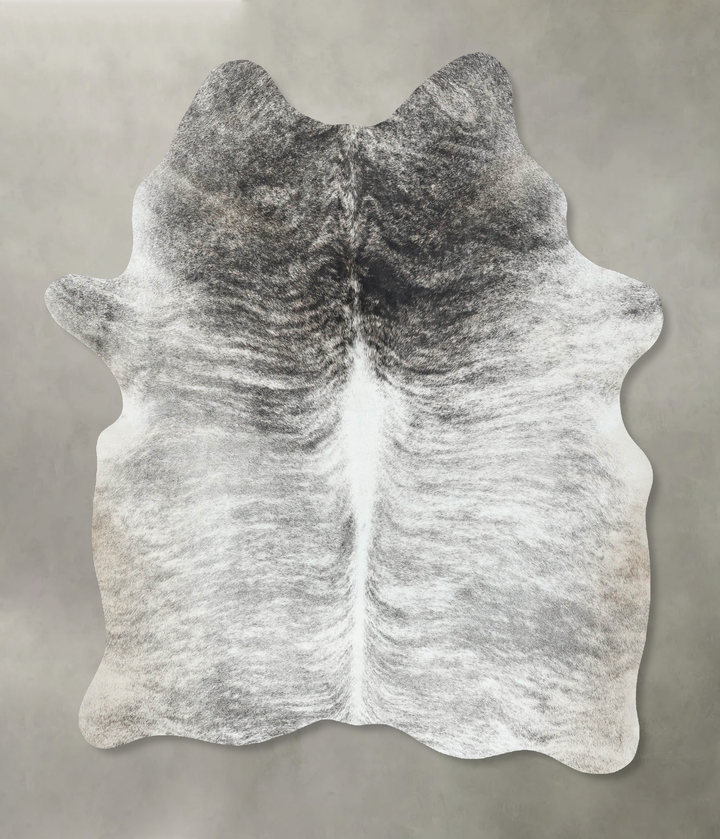 Grey Brindle Large Brazilian Cowhide Rug 7'2"H x 5'7"W #B18590 by Hudson Hides