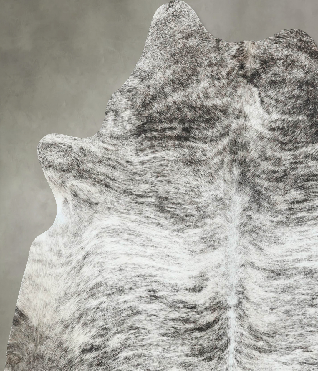 Grey Brindle Large Brazilian Cowhide Rug 6'8"H x 5'7"W #B18593 by Huds