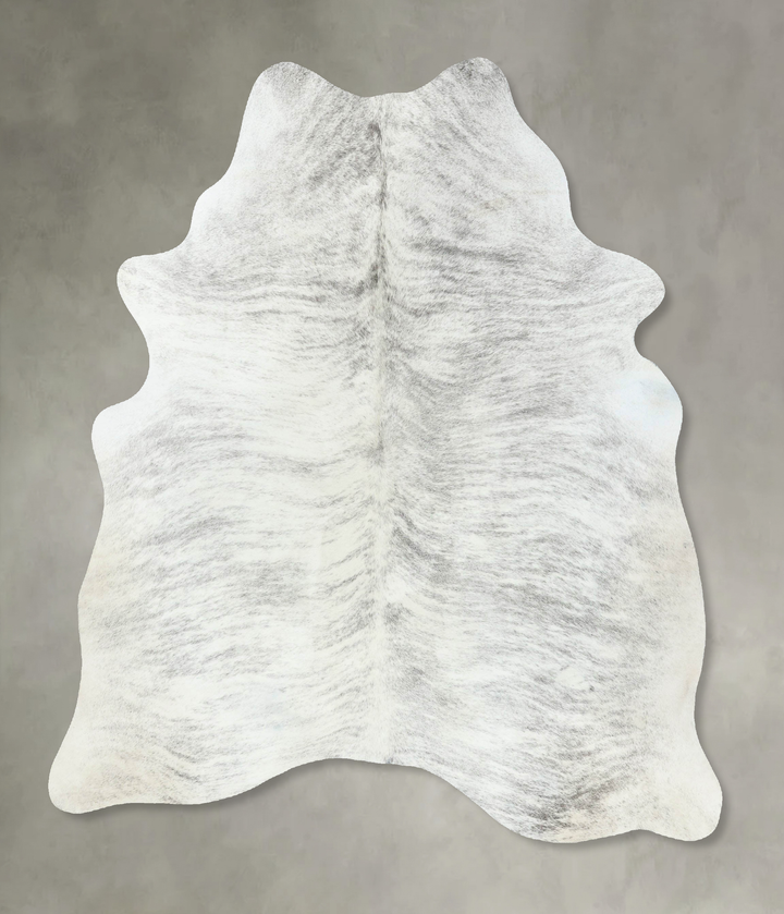 Grey Brindle Large Brazilian Cowhide Rug 6'7"H x 5'2"W #B18595 by Hudson Hides