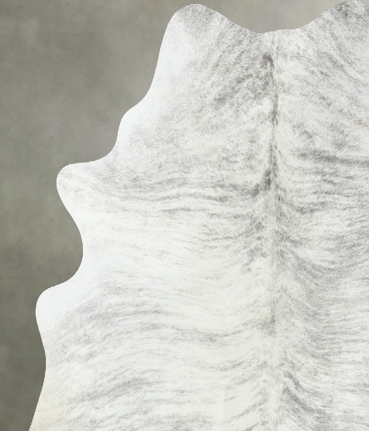 Grey Brindle Large Brazilian Cowhide Rug 6'7"H x 5'2"W #B18595 by Hudson Hides