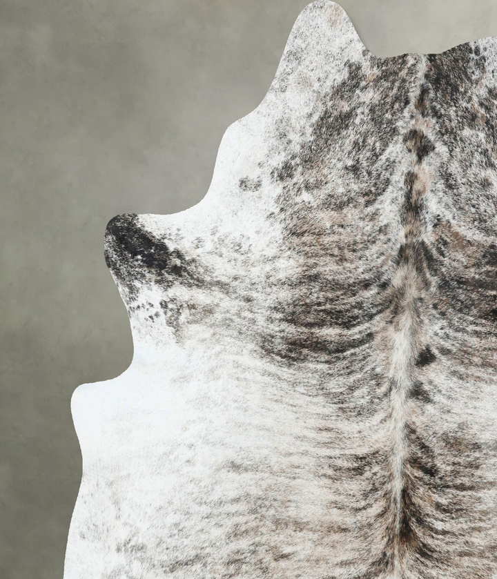 Grey Brindle X-Large Brazilian Cowhide Rug 7'0"H x 6'5"W #B18610 by Hudson Hides