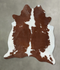 Brown and White X-Large Brazilian Cowhide Rug 7'9